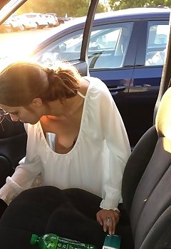 Downblouse In Car Pics
